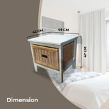 Hyssop Bedside 1 Chest of Drawers Cane Bedroom Kitchen Bathroom Storage Cabinet - Side View