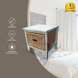 Hyssop Bedside 1 Chest of Drawers Cane Bedroom Kitchen Bathroom Storage Cabinet - Top-Down View