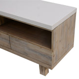 Stony 150cm ETU Entertainment TV Unit with Concrete Top - White - 45-Degree Angle
