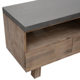 Stony 150cm ETU Entertainment TV Unit with Concrete Top - Grey - 45-Degree Angle