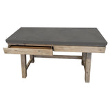 Stony 140cm Computer Writing Desk with Concrete Top - Grey - Front View
