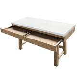 Stony 140cm Computer Writing Desk with Concrete Top - White - Top-Down View