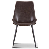Brando  Set of 2 PU Leather Upholstered Dining Chair Metal Leg - Brown - Side View