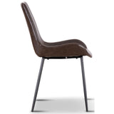 Brando  Set of 4 PU Leather Upholstered Dining Chair Metal Leg - Brown - Top-Down View