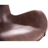 Brando  Set of 6 PU Leather Upholstered Dining Chair Metal Leg - Brown - Low Angle