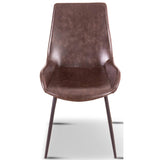 Brando  Set of 8 PU Leather Upholstered Dining Chair Metal Leg - Brown - 45-Degree Angle