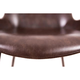 Brando  Set of 8 PU Leather Upholstered Dining Chair Metal Leg - Brown - Close-Up Angle
