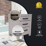 Foxglove Bedside Tables 3 Drawers Storage Cabinet Shelf Side End Table - White - Top-Down View