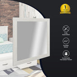 Foxglove Dresser Mirror Vanity Dressing Table Mountain Ash Wood Frame - White - Top-Down View