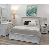 Foxglove Dresser Mirror Vanity Dressing Table Mountain Ash Wood Frame - White - 45-Degree Angle
