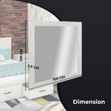 Foxglove Dresser Mirror Vanity Dressing Table Mountain Ash Wood Frame - White - Side View
