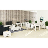 Foxglove Buffet Table 158cm 4 Door 3 Drawer Solid Mt Ash Timber Wood - White - Rear View