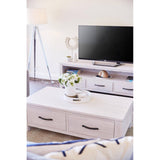 Foxglove ETU Entertainment TV Unit 166cm 3 Drawer Solid Mt Ash Wood - White - Rear View