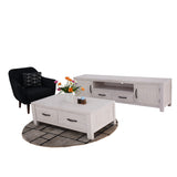 Foxglove ETU Entertainment TV Unit 216cm 2 Drawer 2 Door Mt Ash Wood - White - Rear View