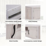 Foxglove ETU Entertainment TV Unit 216cm 2 Drawer 2 Door Mt Ash Wood - White - 45-Degree Angle