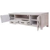 Foxglove ETU Entertainment TV Unit 216cm 2 Drawer 2 Door Mt Ash Wood - White - Close-Up Angle