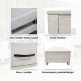 Foxglove Coffee Table 127cm 2 Drawer Solid Mt Ash Timber Wood - White - 45-Degree Angle