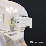 Foxglove Lamp Table 60cm Coffee Side Laptop Desk Bedside Sofa End - White - Side View