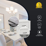 Foxglove Lamp Table 60cm Coffee Side Laptop Desk Bedside Sofa End - White - Top-Down View
