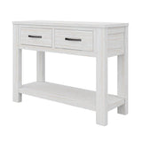 Foxglove Console Hallway Entry Table 110cm Solid Mt Ash Timber Wood - White - Low Angle