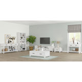 Foxglove Console Hallway Entry Table 110cm Solid Mt Ash Timber Wood - White - Rear View