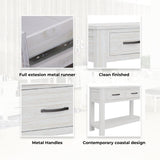 Foxglove Console Hallway Entry Table 110cm Solid Mt Ash Timber Wood - White - 45-Degree Angle
