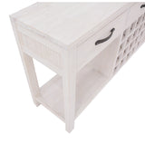 Foxglove Sideboard Buffet Wine Cabinet Bar Bottle Wooden Storage Rack - White - Close-Up Angle
