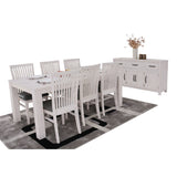 Foxglove Dining Table 150cm Solid Mt Ash Wood Home Dinner Furniture - White - Close-Up Angle