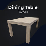 Foxglove Dining Table 150cm Solid Mt Ash Wood Home Dinner Furniture - White - Front View