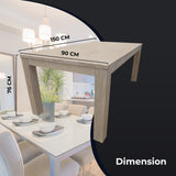 Foxglove Dining Table 150cm Solid Mt Ash Wood Home Dinner Furniture - White - Side View