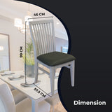 Foxglove 7pc Dining Set 190cm Table 6 PU Seat Chair Solid Mt Ash Wood - White - 45-Degree Angle