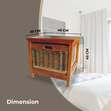Hyssop Bedside 1 Chest of Drawers Cane Bedroom Kitchen Bathroom Storage Cabinet - Side View
