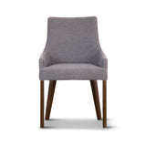 Tuberose 7pc Dining Set 180cm Table 6 Fabric Chair Solid Acacia Wood - Brown - Side View