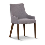 Tuberose 7pc Dining Set 180cm Table 6 Fabric Chair Solid Acacia Wood - Brown - Top-Down View