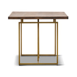 Tuberose Dining Table 180cm Solid Acacia Wood Home Herringbone Parquet - Brown - Front View