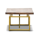 Tuberose Coffee Table 120cm Solid Acacia Wood Home Herringbone Parquet - Brown - Side View