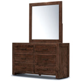 Catmint Dresser Mirror 6 Chest of Drawers Tallboy Storage Cabinet - Grey Stone - Side View