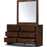Catmint Dresser Mirror 6 Chest of Drawers Tallboy Storage Cabinet - Grey Stone - Top-Down View