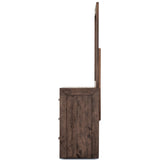 Catmint Dresser Mirror 6 Chest of Drawers Tallboy Storage Cabinet - Grey Stone - 45-Degree Angle