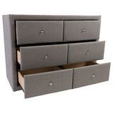 Molly Dresser Mirror 6 Chest of Drawers Bedroom Storage Cabinet - Light Grey - Top-Down View