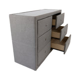 Molly Dresser Mirror 6 Chest of Drawers Bedroom Storage Cabinet - Light Grey - 45-Degree Angle