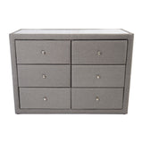 Molly Dresser Mirror 6 Chest of Drawers Bedroom Storage Cabinet - Light Grey - Close-Up Angle