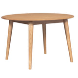 Emilio 5pc 120cm Round Dining Table Set Fabric Chair Solid Ash Wood Oak - Side View