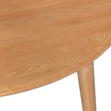 Emilio 5pc 120cm Round Dining Table Set Fabric Chair Solid Ash Wood Oak - Top-Down View