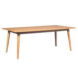 Emilio 7pc 180cm Dining Table Set Fabric Chair Solid Ash Wood Oak - Side View