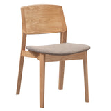 Emilio 7pc 180cm Dining Table Set Fabric Chair Solid Ash Wood Oak - Rear View