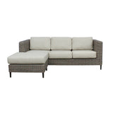 Lara 3 Seater Outdoor Sofa Rattan Reversible Chaise Lounge Light Grey - Side View