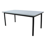 Lara 7pc Set 180cm Outdoor Dining Table 6 Chair Glass Concrete Top - Top-Down View