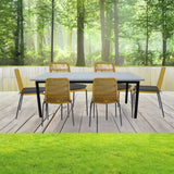 Lara 6pc Set Outdooor Rope Dining Chair Steel Frame Yellow - Front View