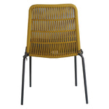 Lara 6pc Set Outdooor Rope Dining Chair Steel Frame Yellow - 45-Degree Angle